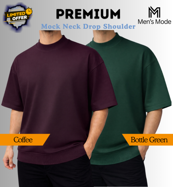 Mock Neck Drop Shoulder