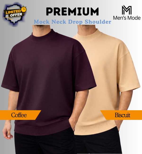 Mock Neck Drop Shoulder