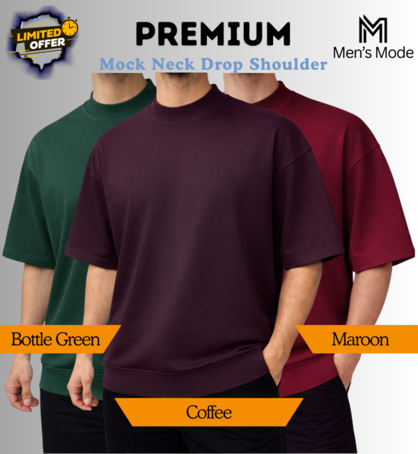 Mock Neck Drop Shoulder