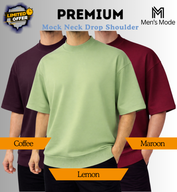 Mock Neck Drop Shoulder