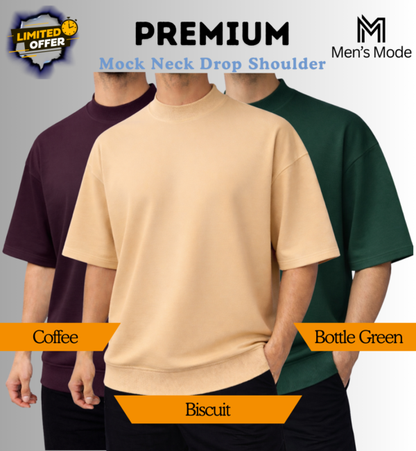 Mock Neck Drop Shoulder