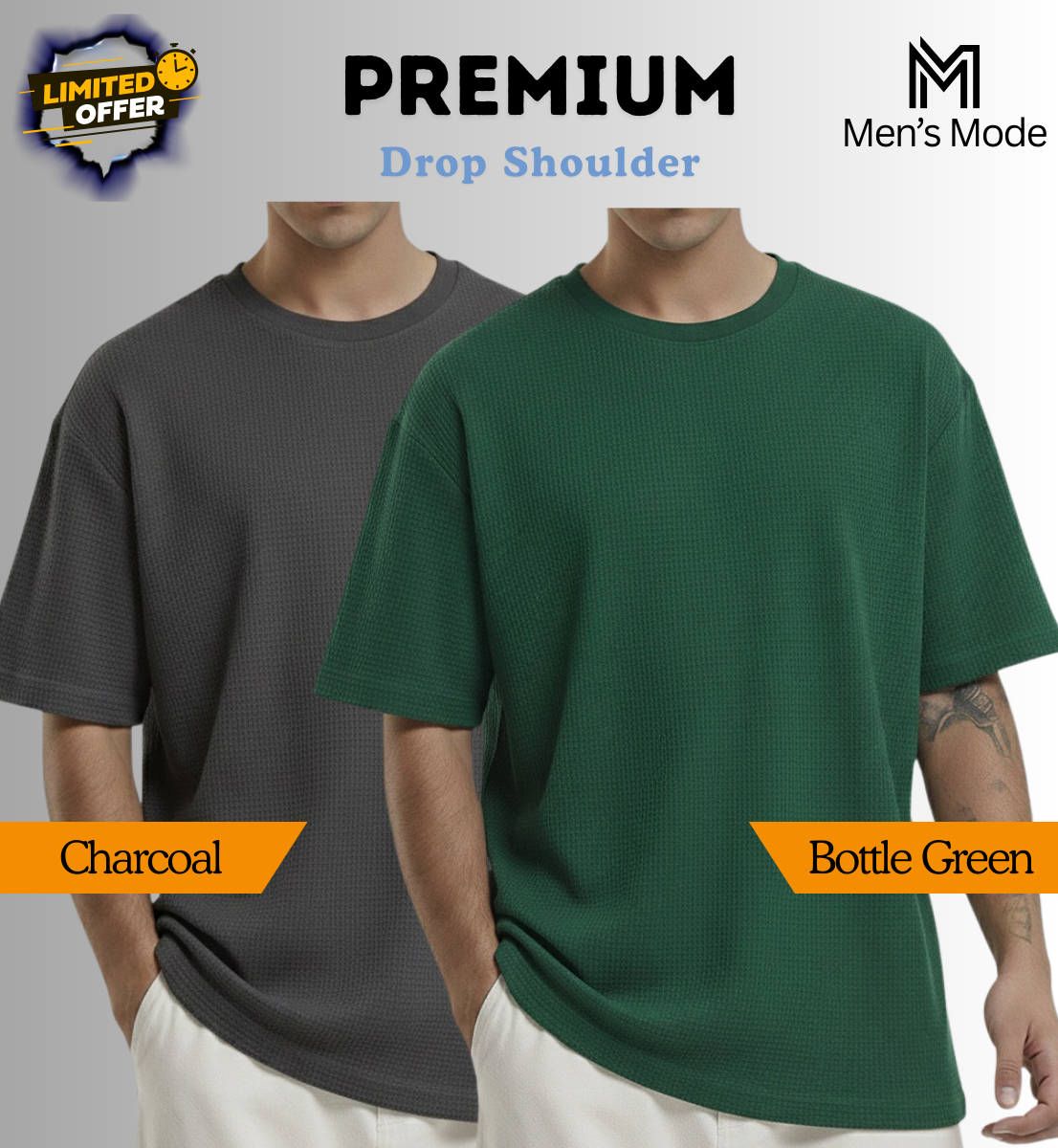 Premium Waffle Drop Shoulder