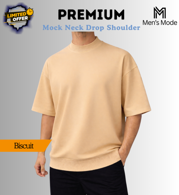Mock Neck Drop Shoulder
