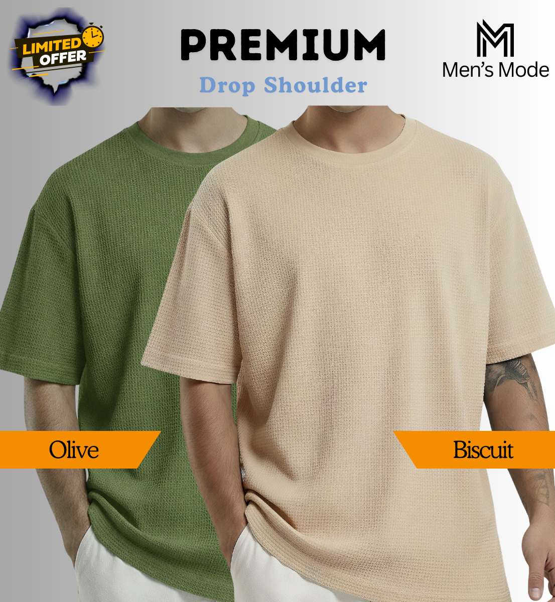 Premium Waffle Drop Shoulder