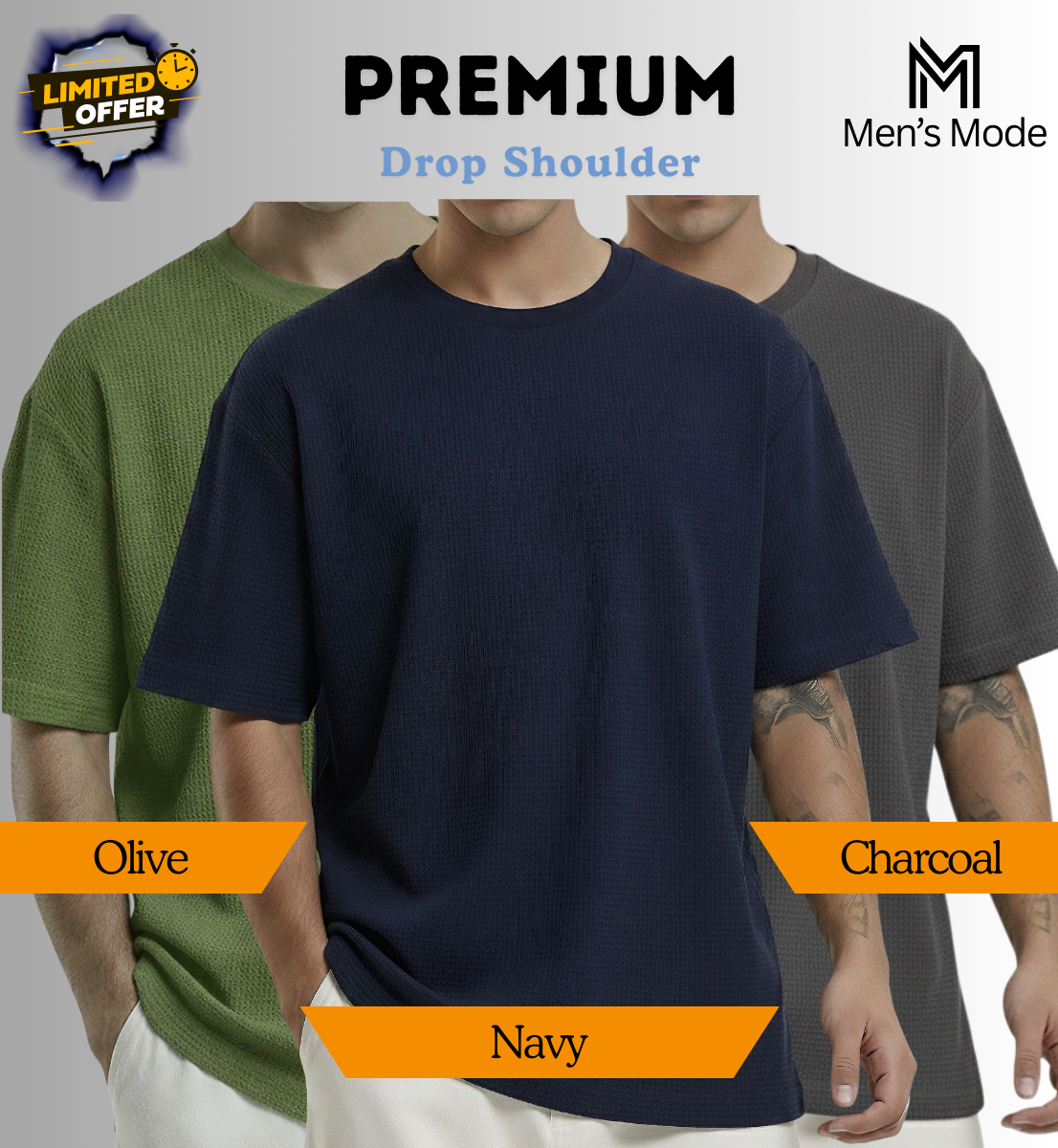 Premium Waffle Drop Shoulder