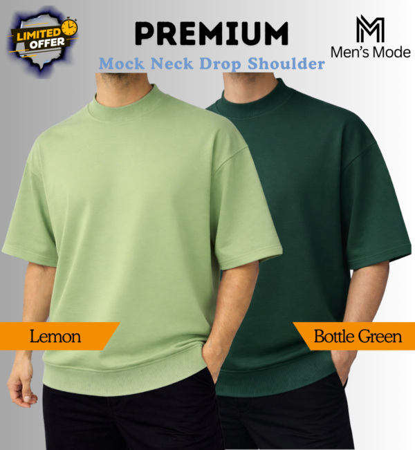 Mock Neck Drop Shoulder