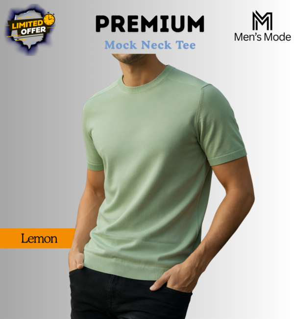 Premium Mock Neck Basic T-Shirt