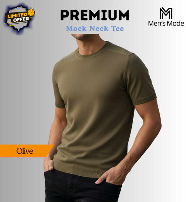 Premium Mock Neck Basic T-Shirt