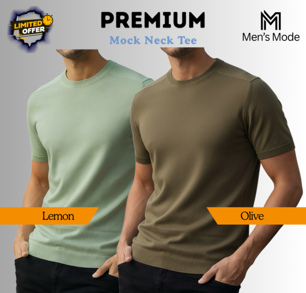Premium Mock Neck Basic T-Shirt