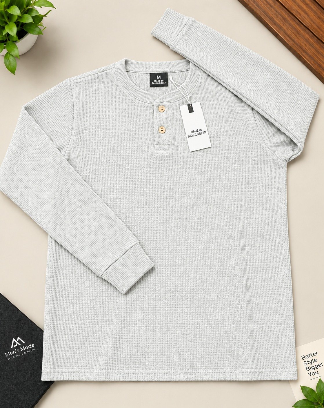 Premium Henley Full Sleeve T-Shirt - Image 2